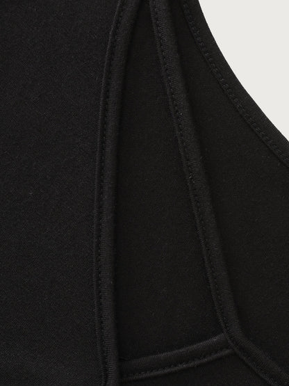 Stretchy Asymmetrical Neckline Slit Knit Top