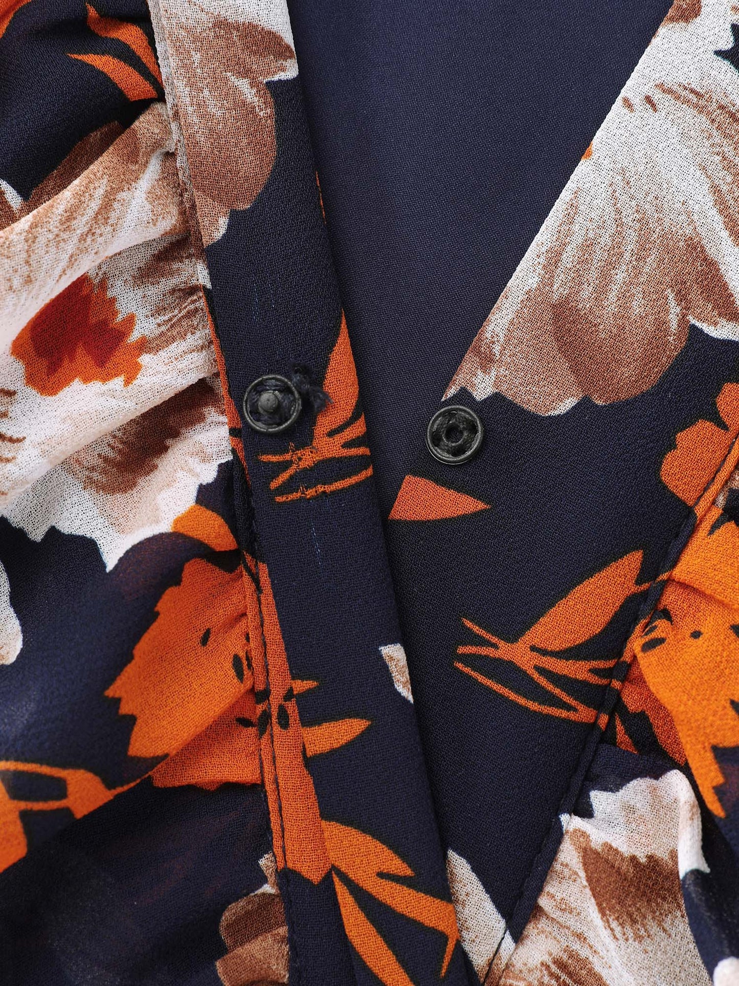 Floral Layered Hem Stretchy Waist Blouse