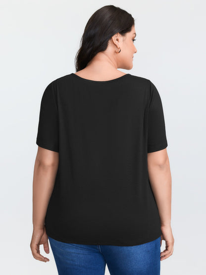 Supersoft Keyhole Neckline Drawstring T-Shirt