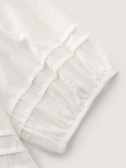 Cotton Sheer V Neck Button Down Shirt