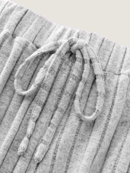 Stretchy-Fit Ribbed Texture Lounge Set