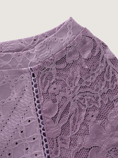 Lace Trim Back-Tie T-Shirt