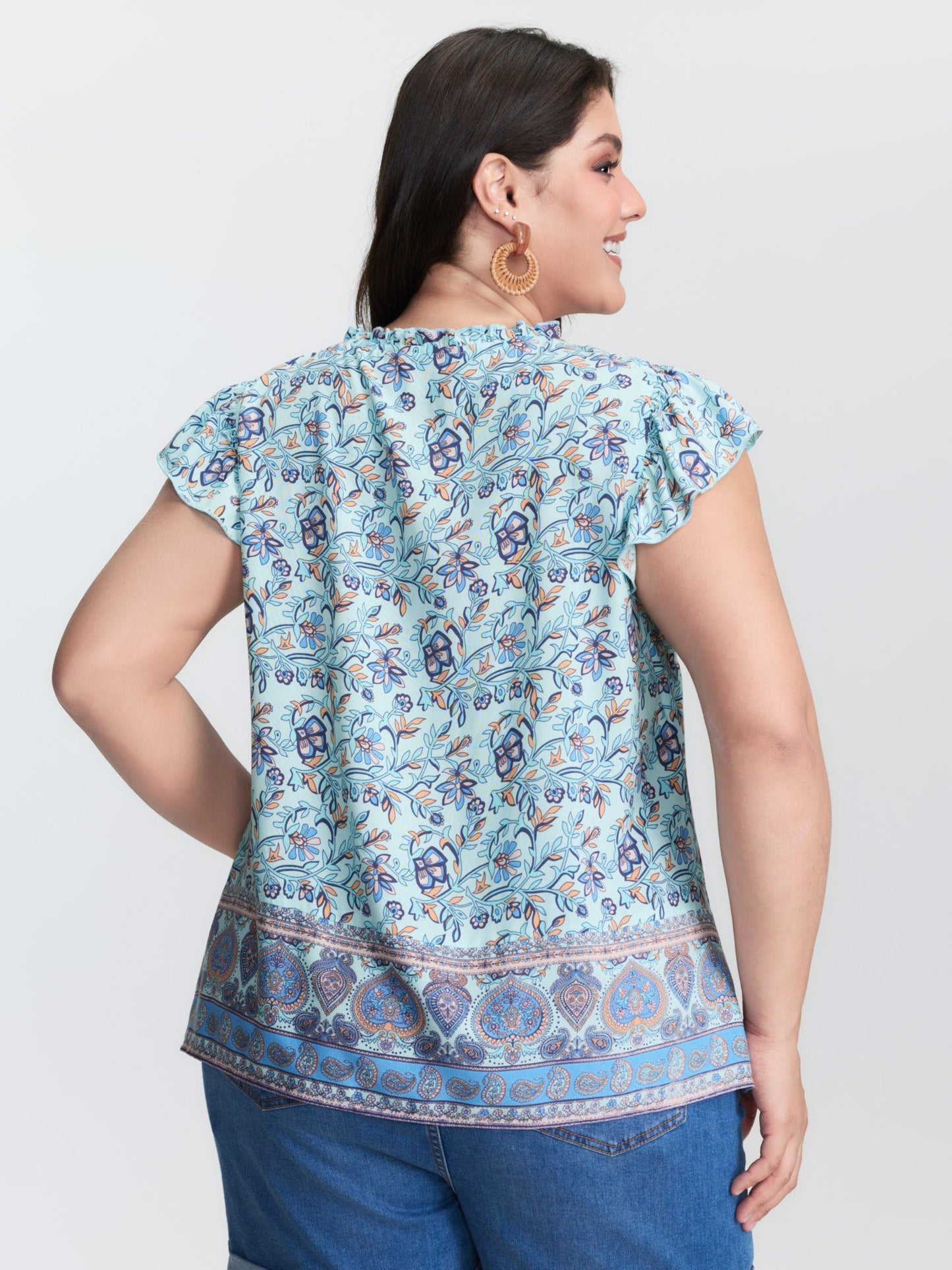 Boho Romance Bust-Friendly Drawstring Blouse