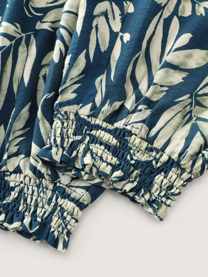 Supersoft Silohuette Flower Shirred Cuff Pants