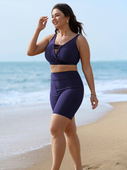 High-Waist Pocket Swim Bottoms