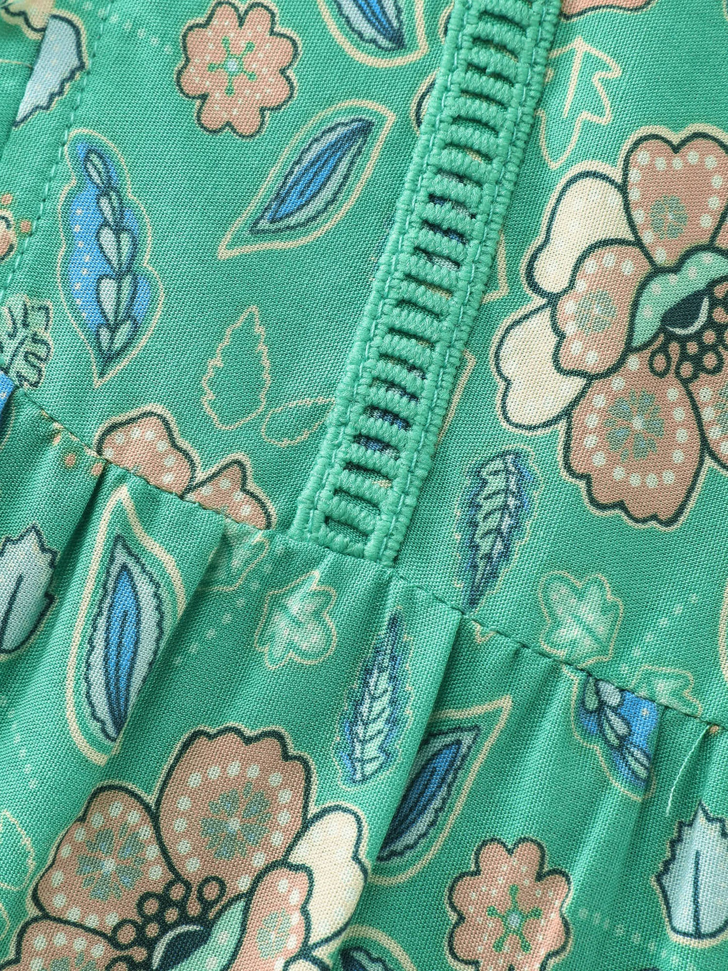 Supersoft Floral Print Keyhole Neck Blouse