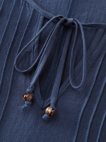 Pure Cotton Toothpick Pleat Mini Dress