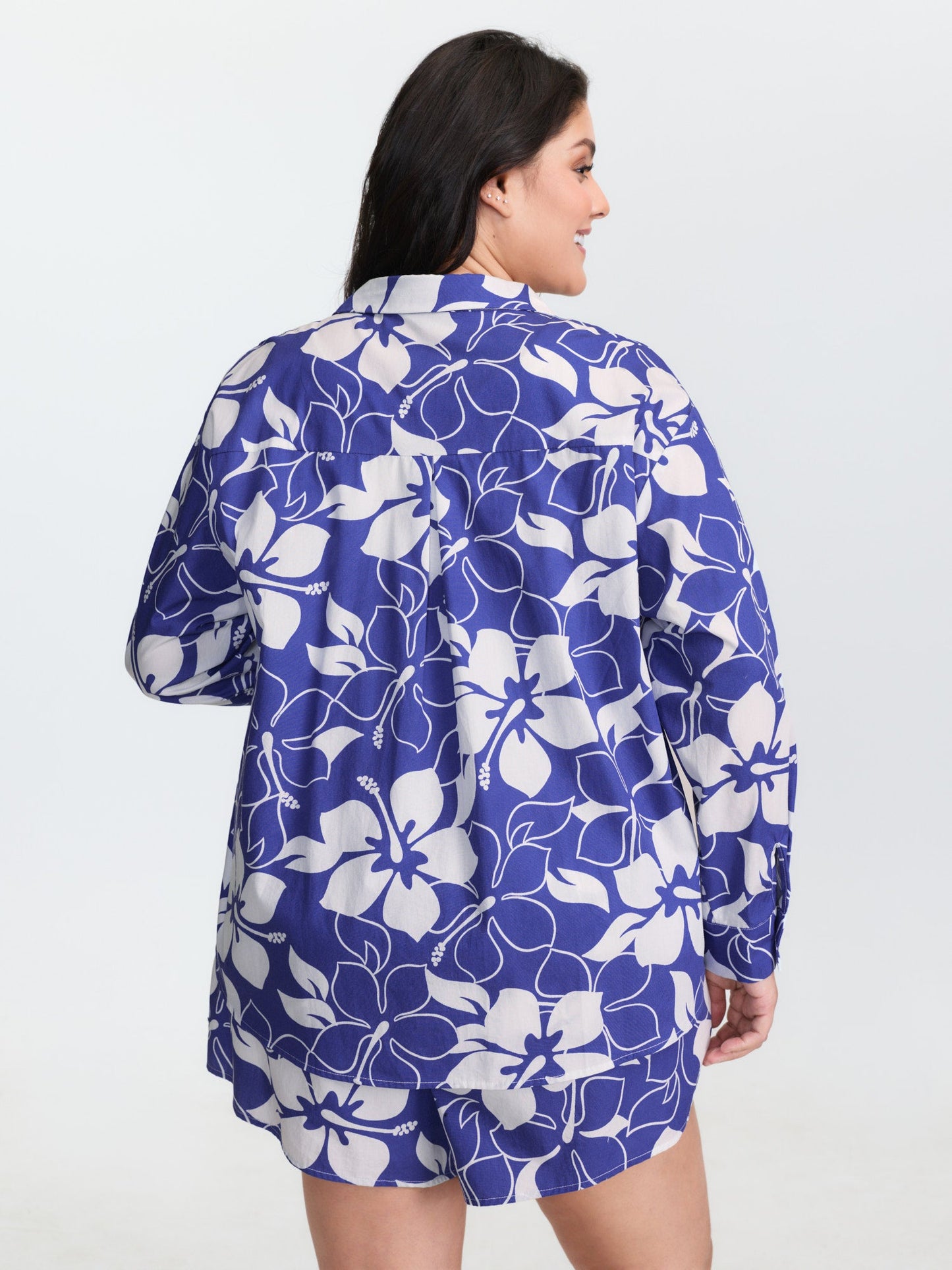 Pure Cotton Large Floral Print Shirt