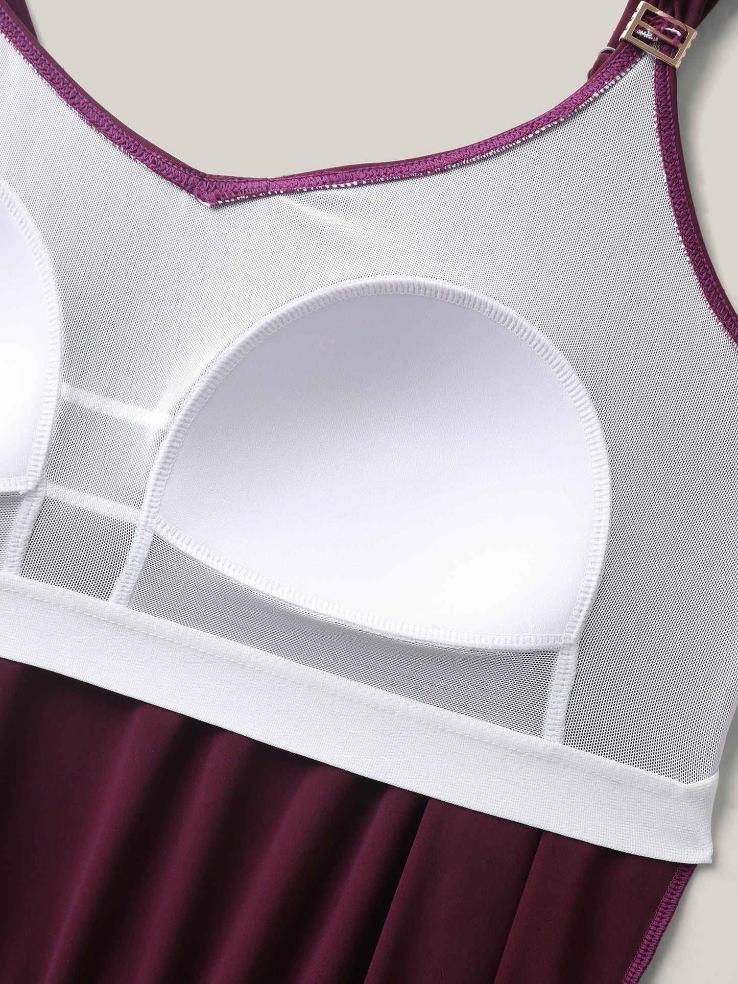 plus size  Plain Pockets Adjustable One-Piece Swimsuit