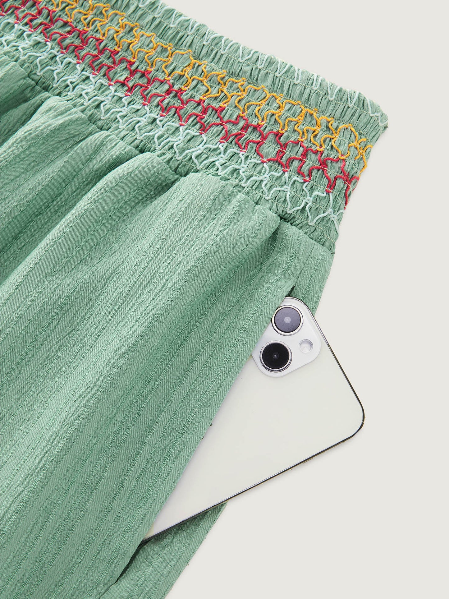 Tiered Shirred Waist Flare Pants
