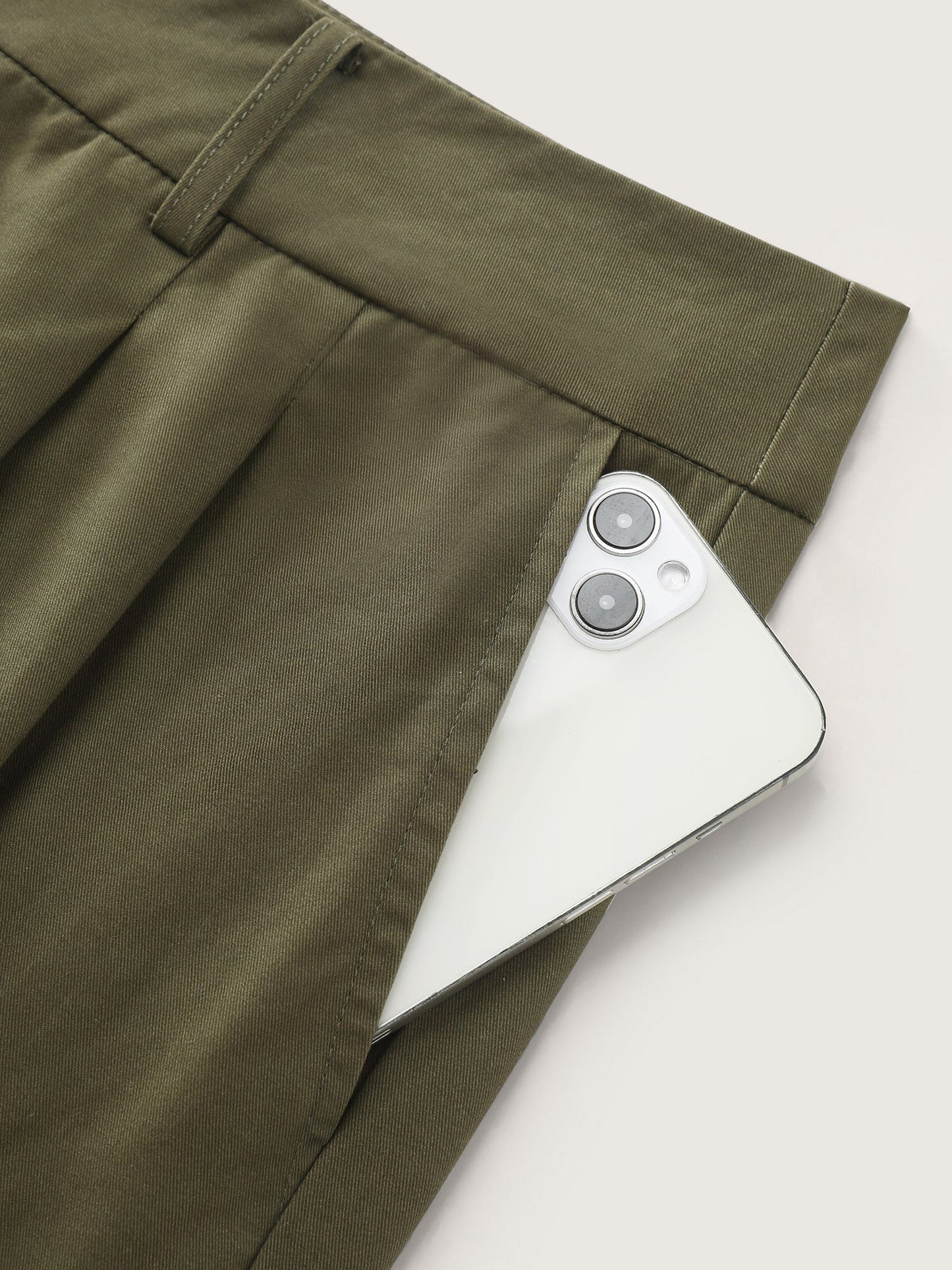 Pure Cotton Pleated Plain Shorts