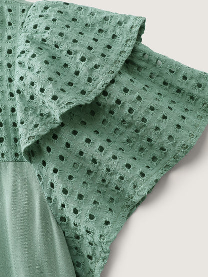Pure Cotton Layered Sleeve Flowy Blouse