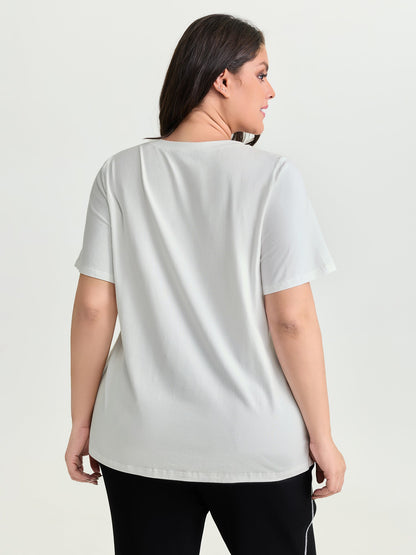 Cotton Multi-Color Disco Print Stretchy T-Shirt
