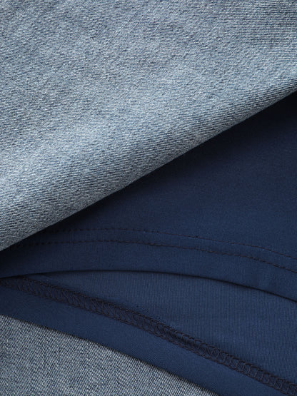 Stretchy Raw Hem Straight Leg Denim Skirt