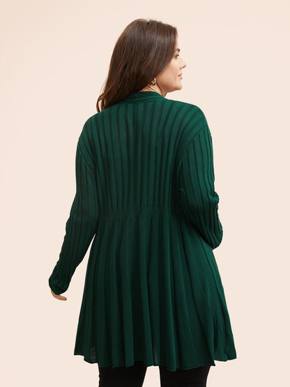 Plain Textured Kimono Collar Cardigan