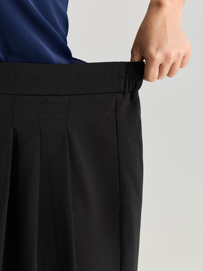 Pleated Wide-Leg Curve-Friendly Pants