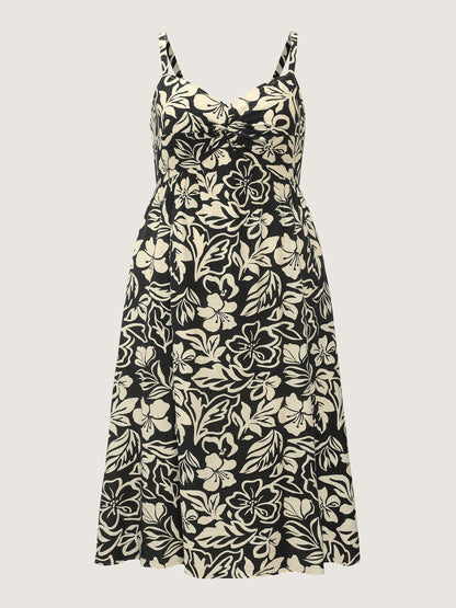 Supersoft Silhouette Flower Print Midi Dress