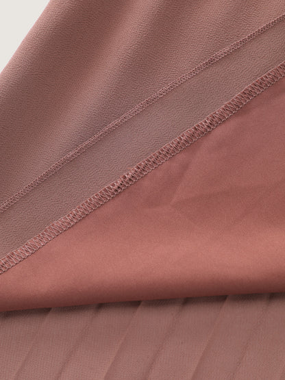 Chiffon Overlap Back Pleated Blouse