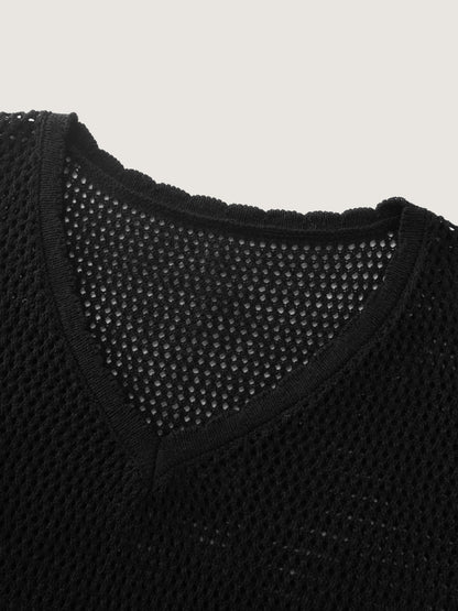 Cut-Out Ruffled Sleeve Swim Cover-Up
