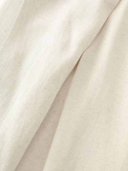 Cotton Linen Blend Wide-Leg Pants