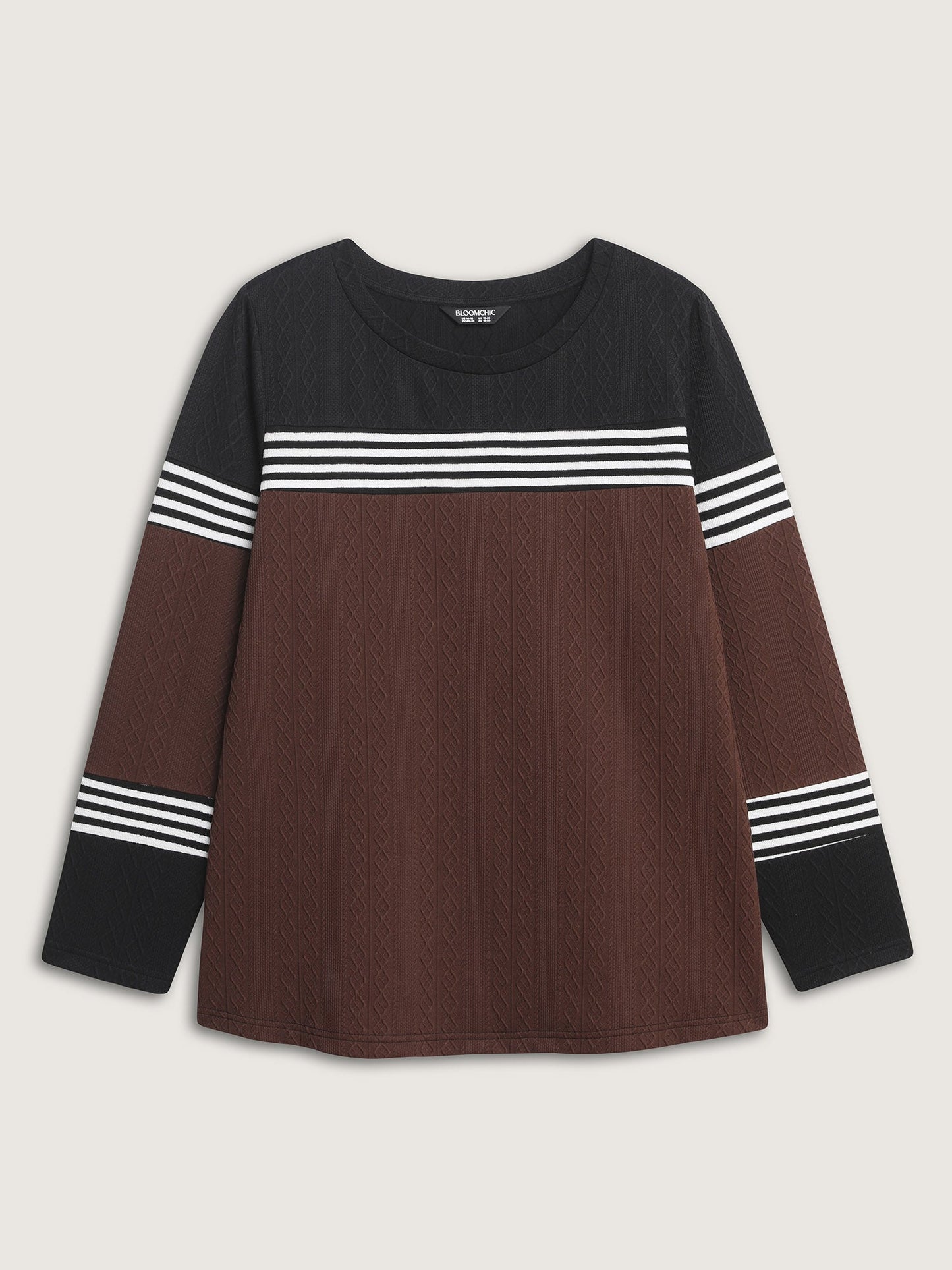 Stretchy Colorblock Textured Striped T-Shirt