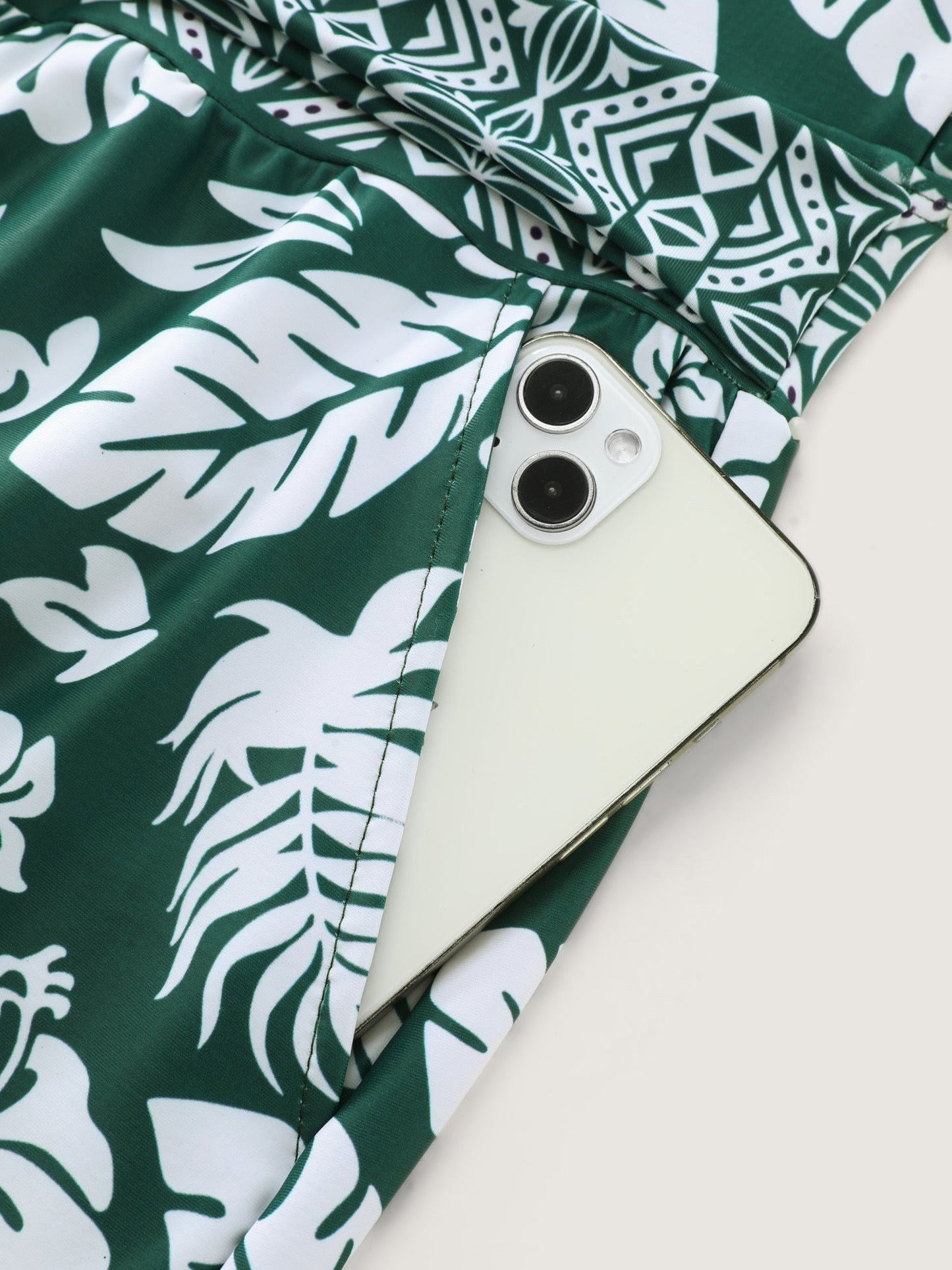 Tropical Print Waist-Tie One-Piece Swimsuit