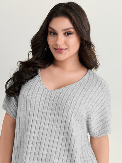 Stretchy-Fit Ribbed Texture Lounge Set