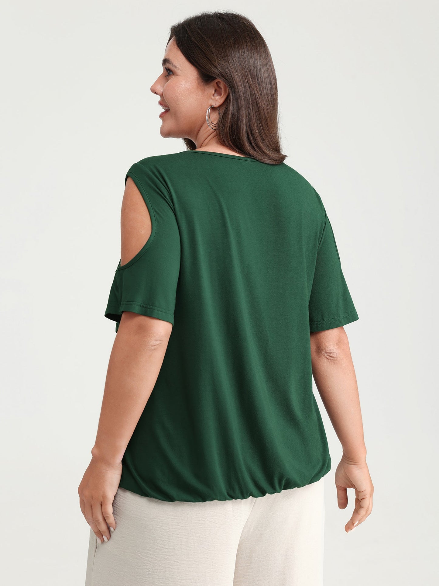 Supersoft Cold-Shoulder Knit Flowy Top