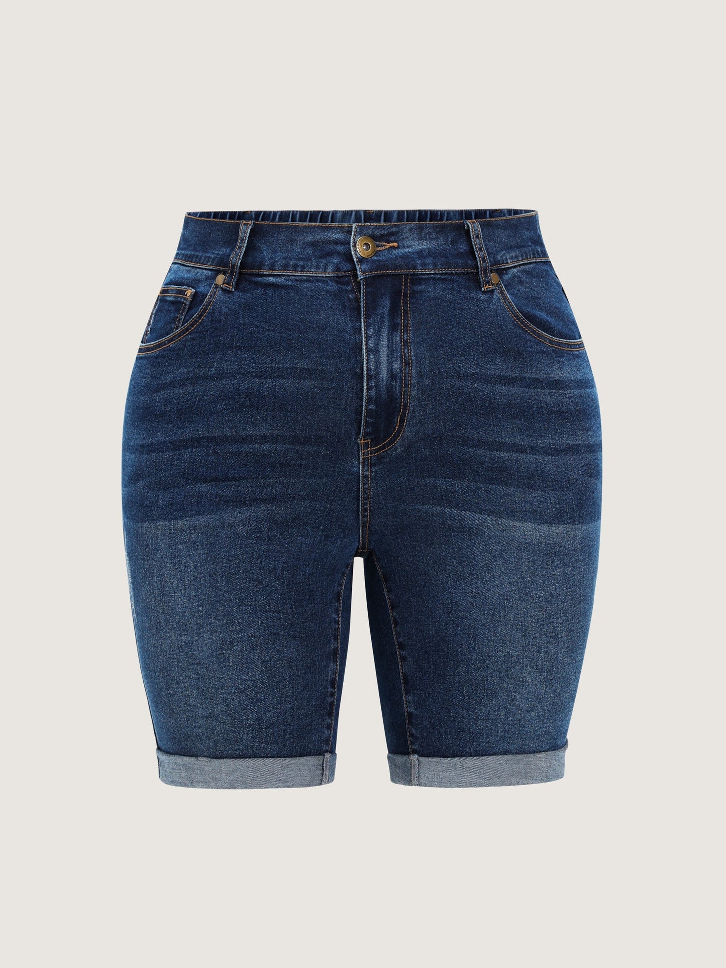 Hip Lifting No Gap Waist Skinny-Fit Denim Shorts