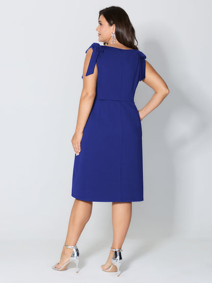 Shoulder Tie Sculpting Bodice Mini Dress