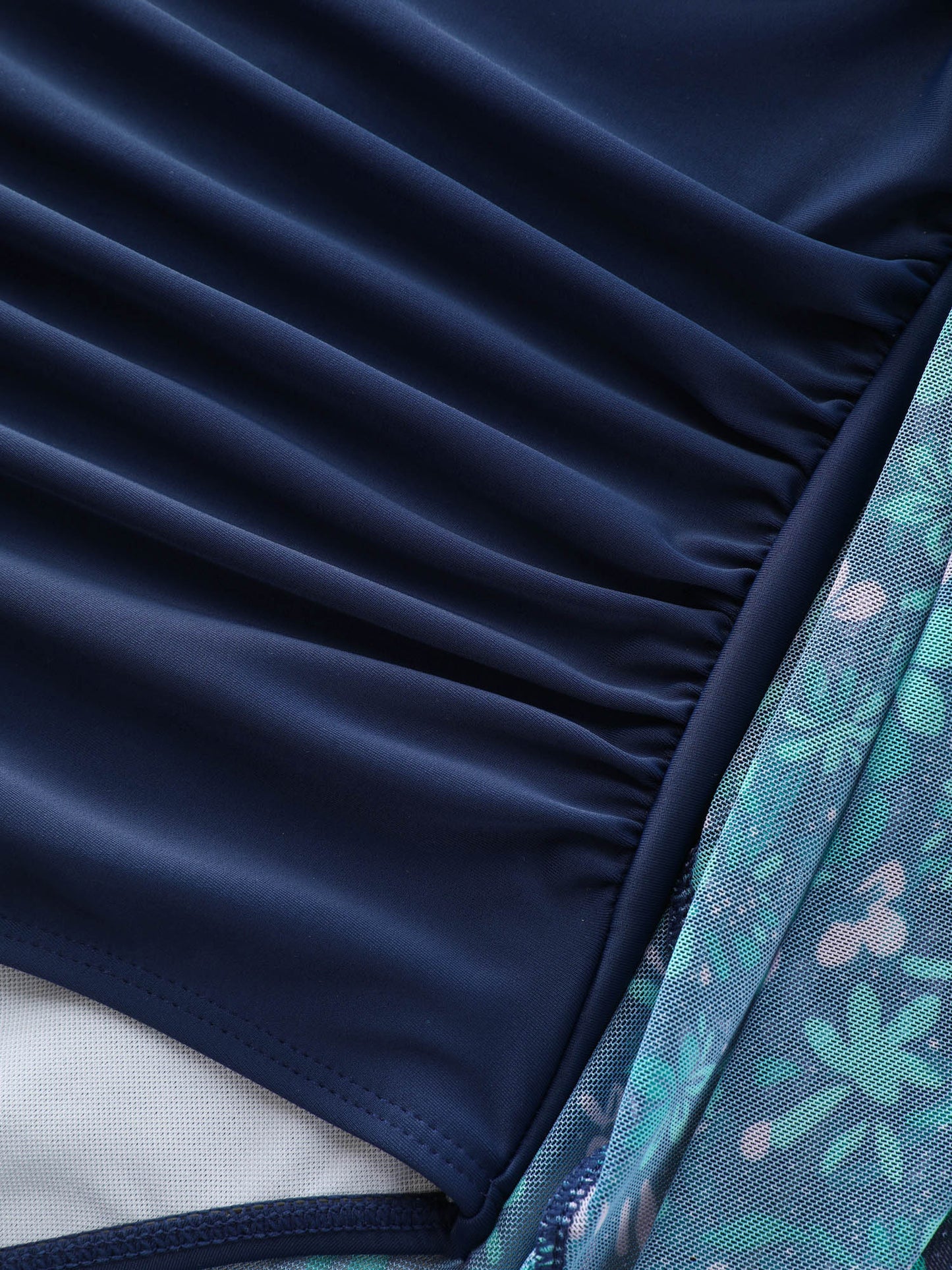 Colorful Sheer Floral Print Swim Dress
