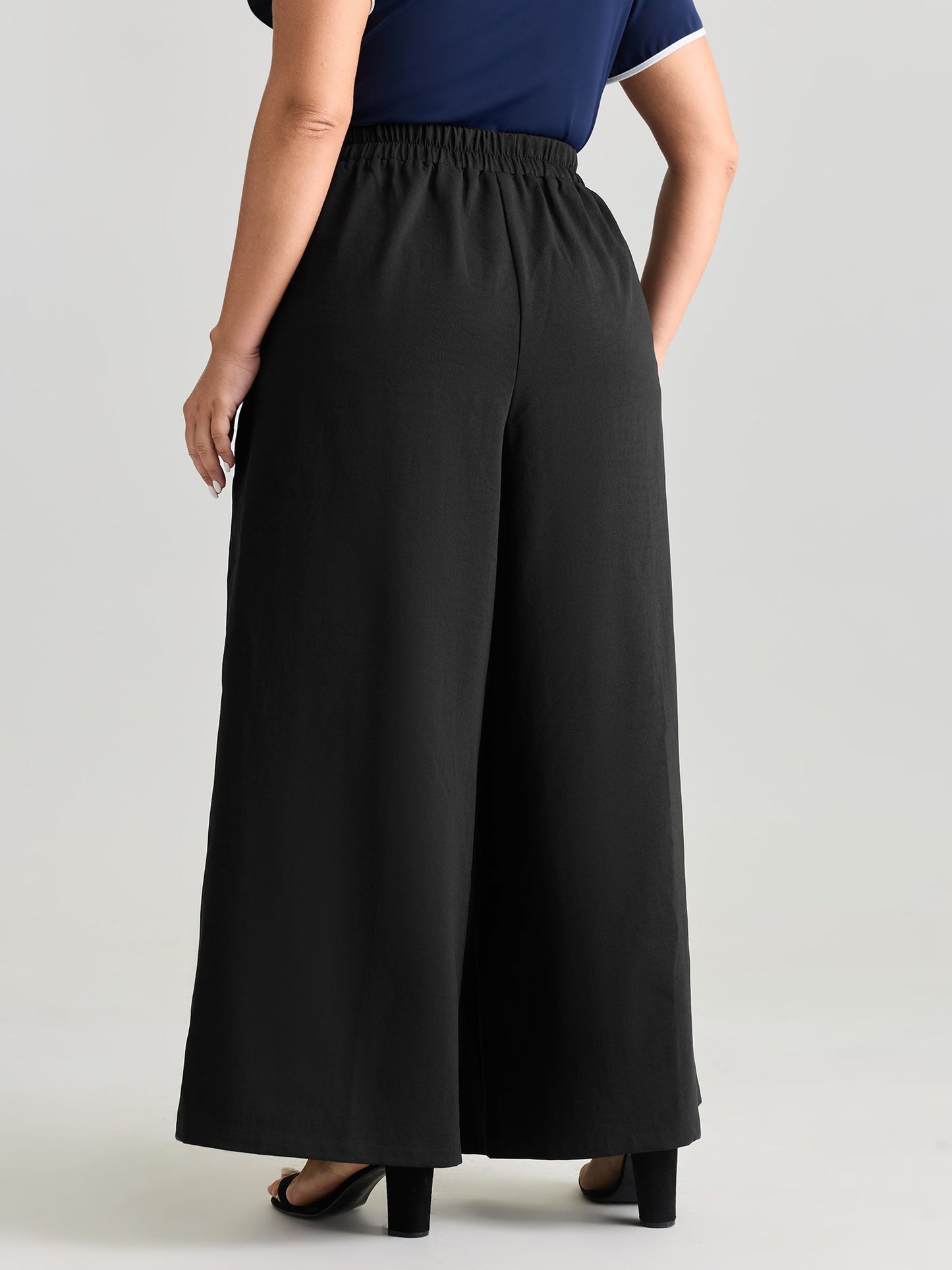 Pleated Wide-Leg Curve-Friendly Pants