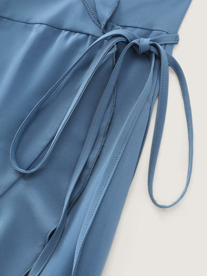 Ruffled Edge Layered Hem Midi Dress