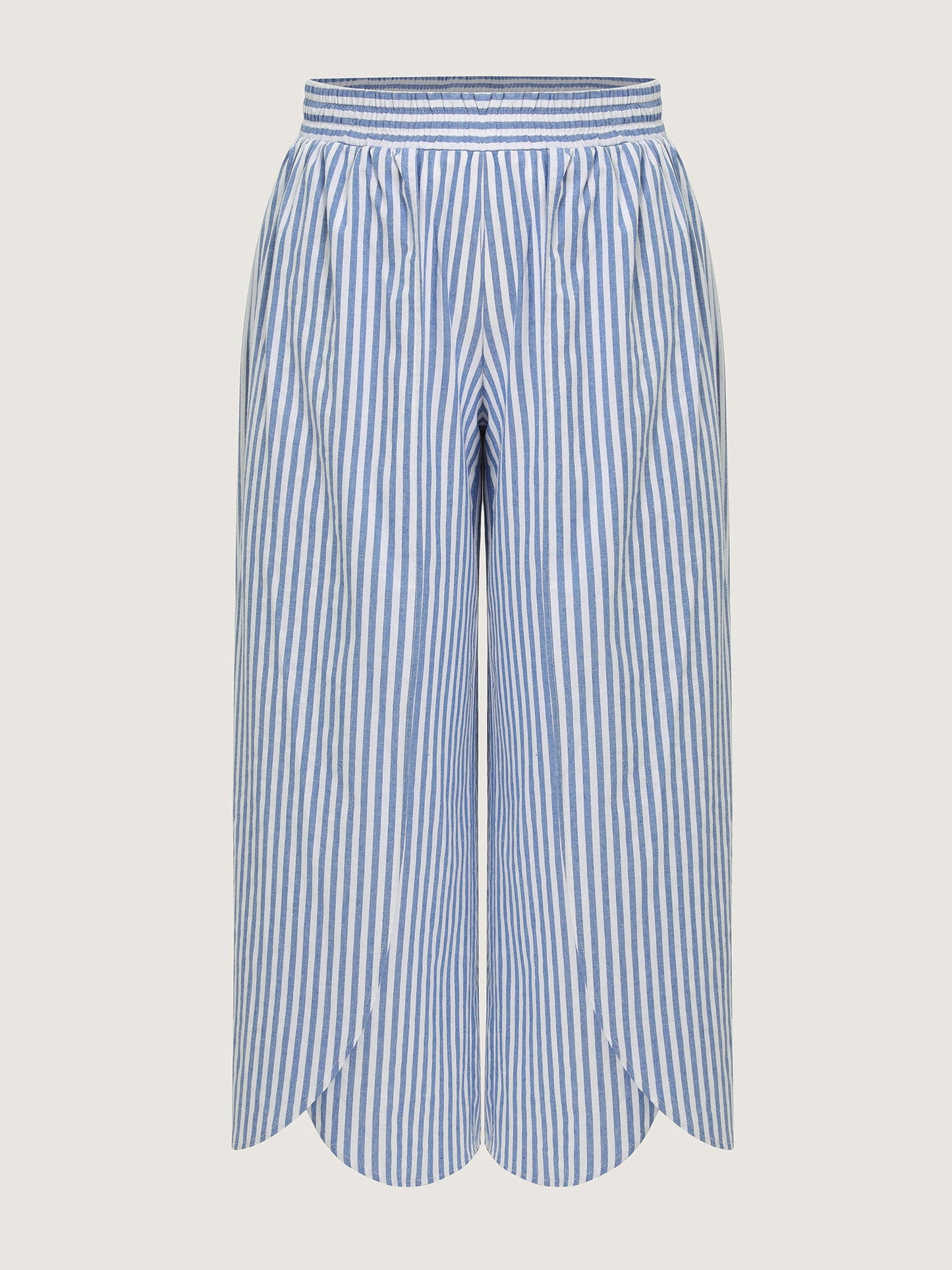 Pure Cotton Striped Petal Hem Two-Piece Set