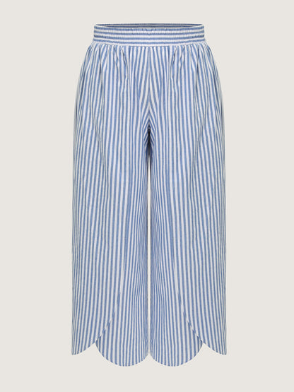 Pure Cotton Striped Petal Hem Two-Piece Set