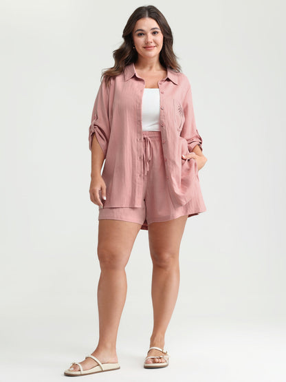 Tropical Embroidered Button-Down Shirt