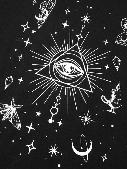 Celestial Print Round Neck T-Shirt