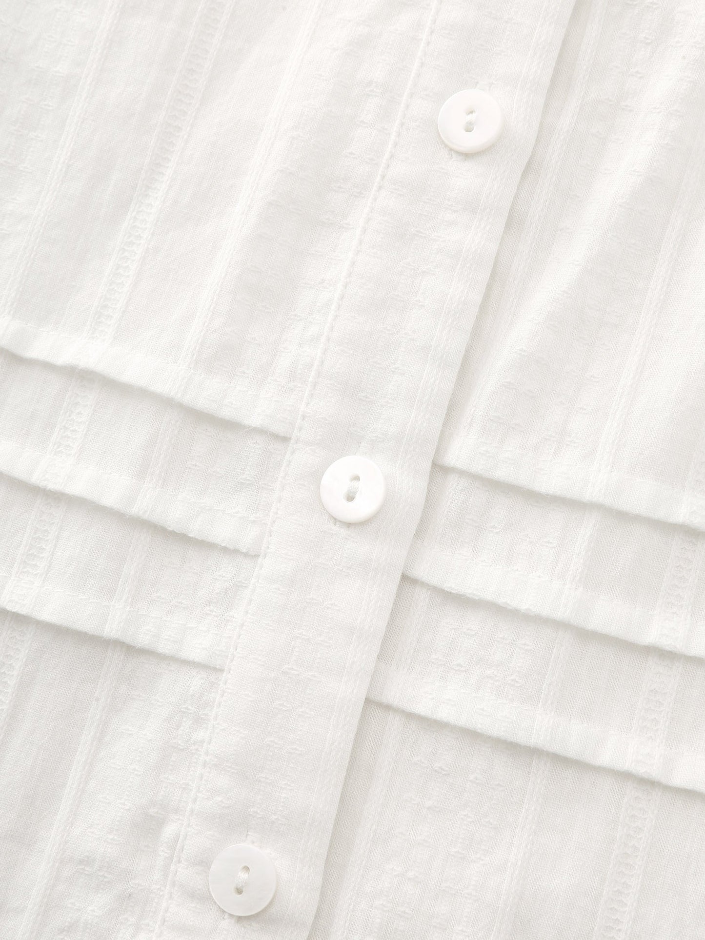Cotton Sheer V Neck Button Down Shirt