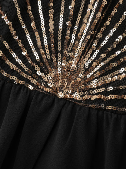 Sparkle Sequin One-Shoulder Midi Dress