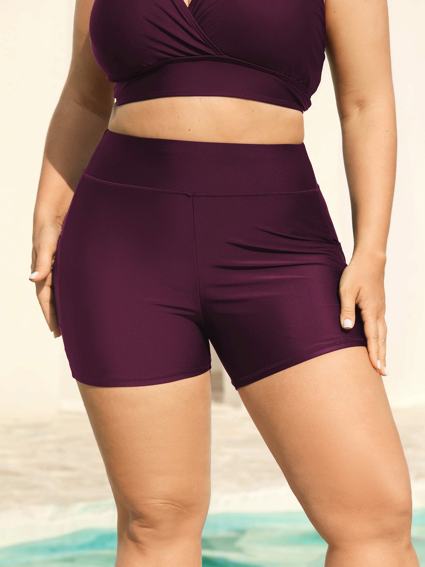 Sculpting Pockets Solid Swim Bottoms