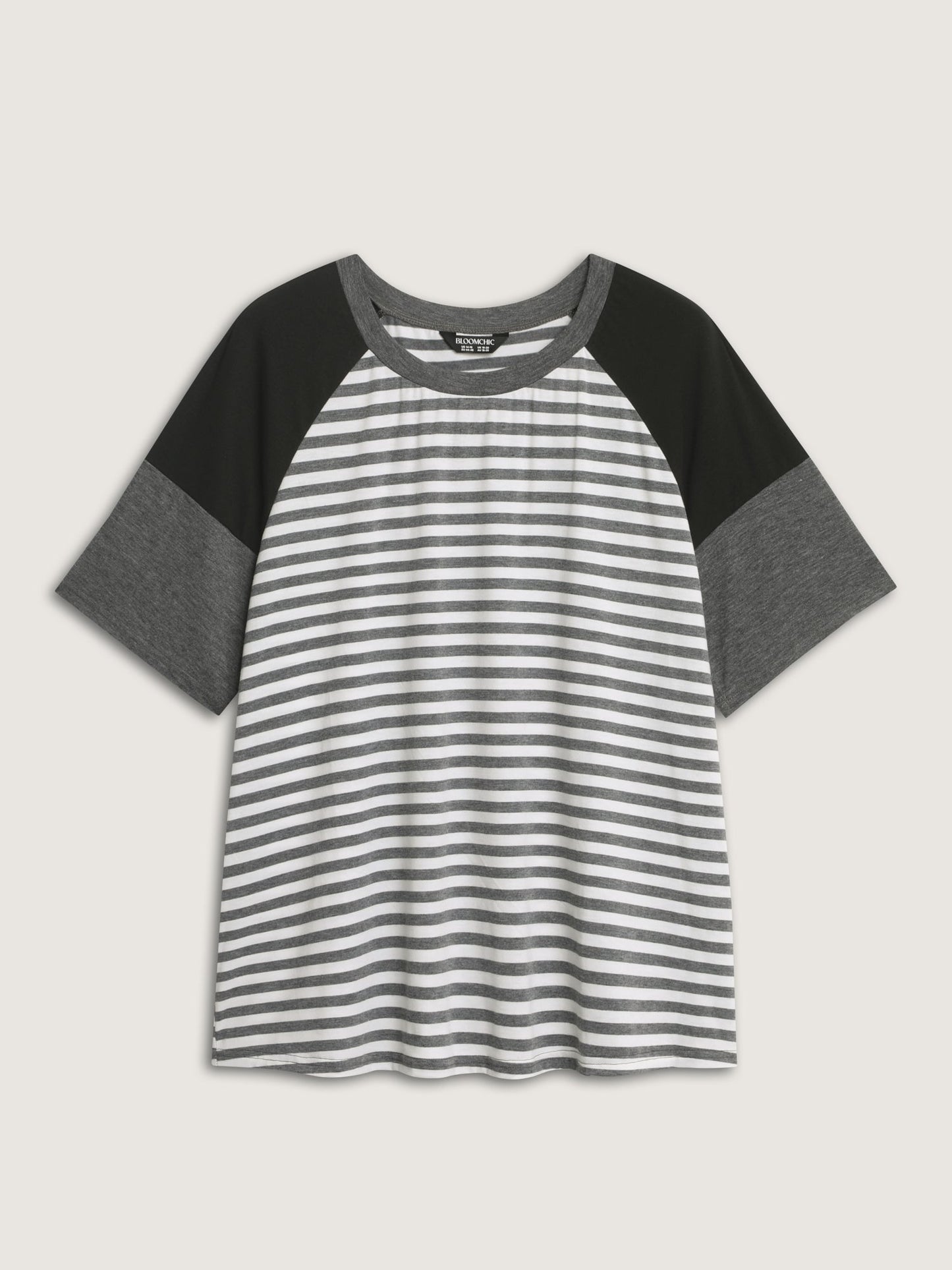 Striped Print Raglan Sleeve T-Shirt