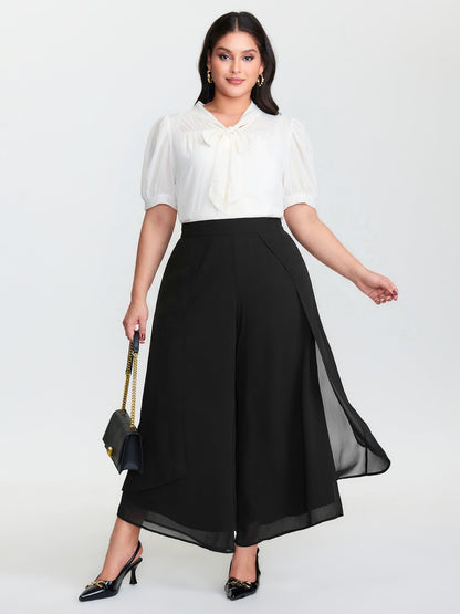 Chiffon Stretchy Waist Flowy Pants