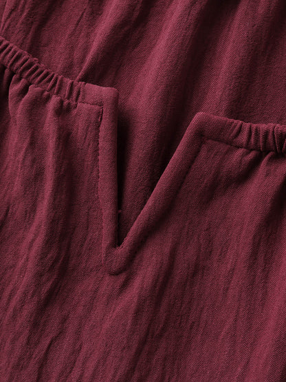 Stretchy Neckline Waist-Cinched Solid Blouse