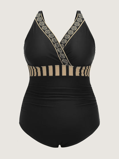 Geometric Print Two-Piece Swimsuit Set