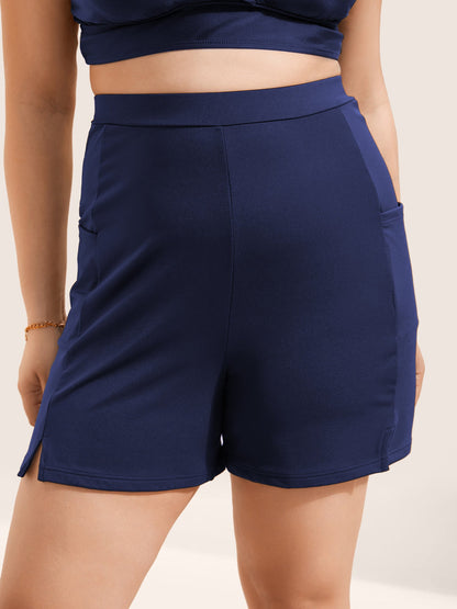 High Rise Pocket Split Side Swim Bottoms