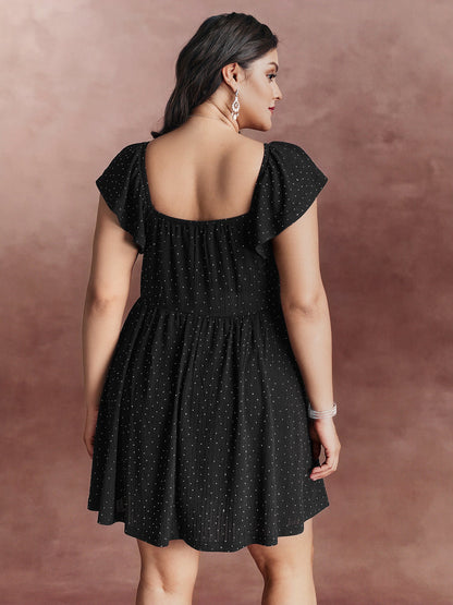 Polka Dot Built-In Bra And Panty Mini Dress