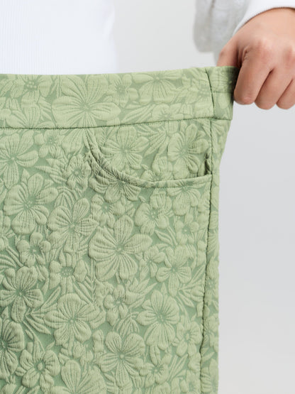Jacquard Textured Wide Leg Shorts