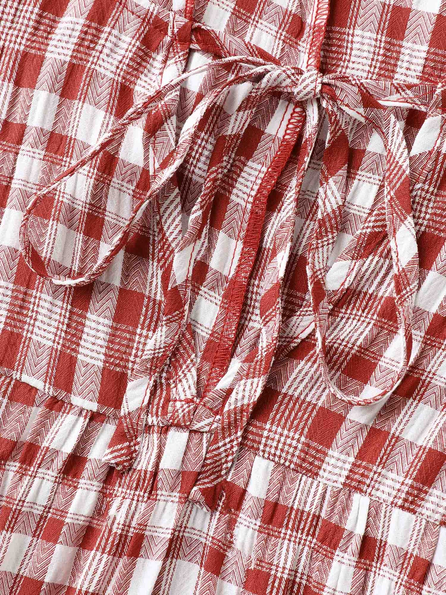 Sweet Plaid Pattern Pockets Mini Dress