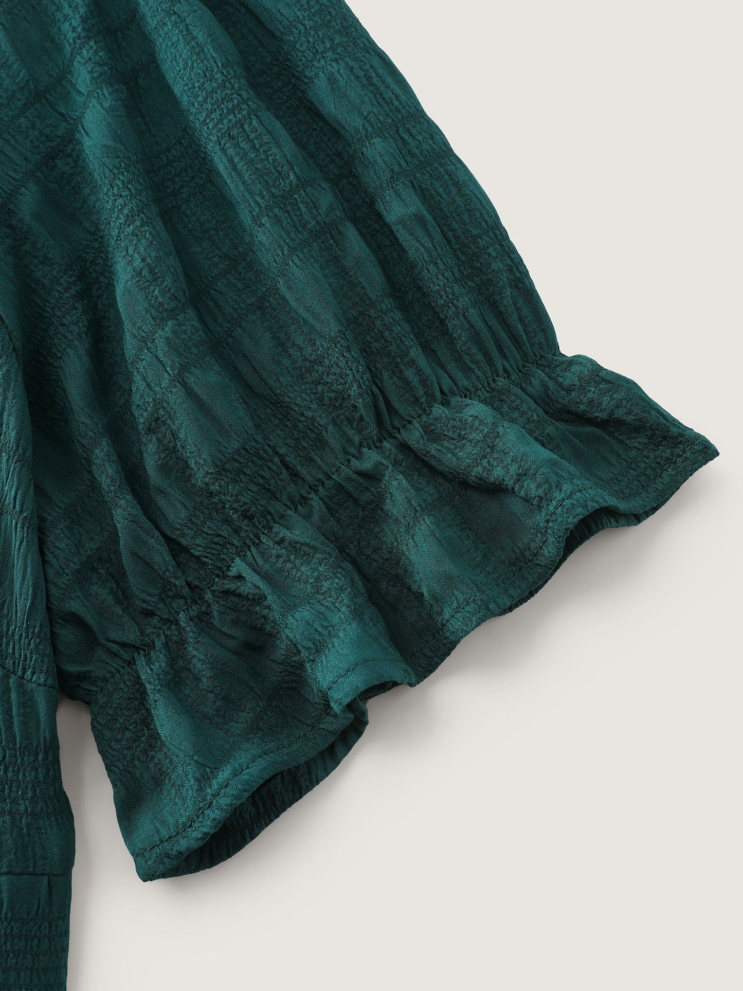Textured Triangular Cinched-Waist Tiered Maxi Dress