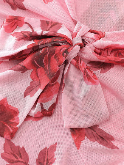 Rosy Romance Sweetheart Neckline Stretchy Blouse